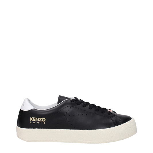 Kenzo Black Leather Low Top Sneakers