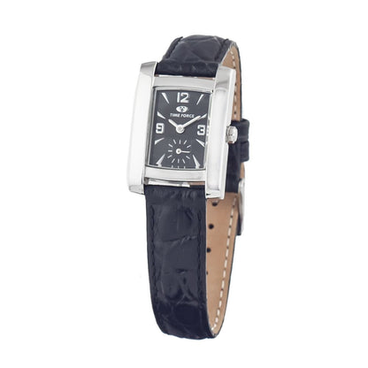 Time Force Black Leather Dress Watch