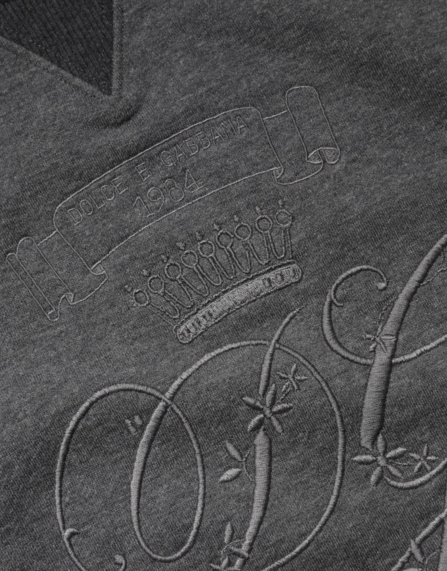 Dolce & Gabbana Gray DG Logo Embroidered Pullover Sweater
