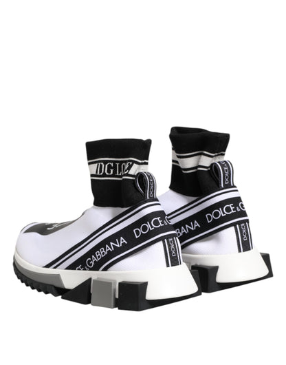 Dolce & Gabbana White Black Sorrento Socks Sneakers Shoes