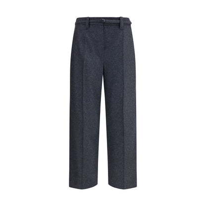 Brunello Cucinelli Gray Fleece Wool Casual Pants