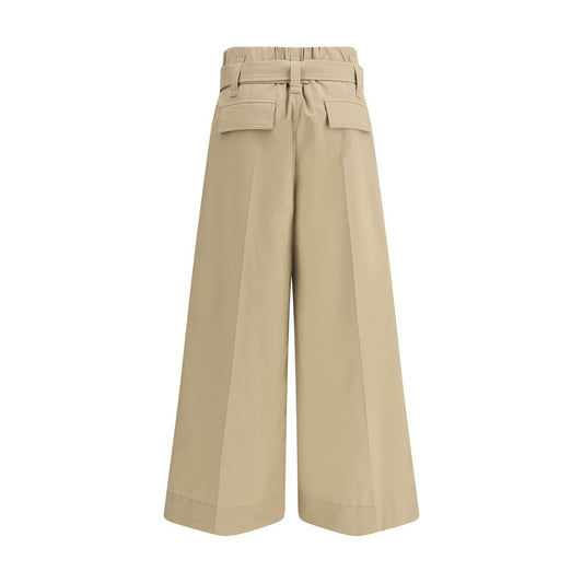 Brunello Cucinelli Beige Cotton Cropped Pants