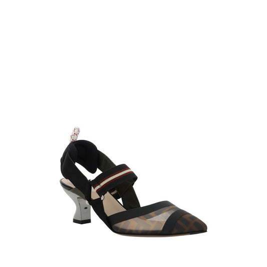 Fendi Multicolor Polyamide Mid Heel Pumps