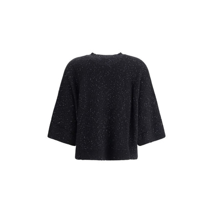 Fabiana Filippi Black Fleece Wool Sweatshirt