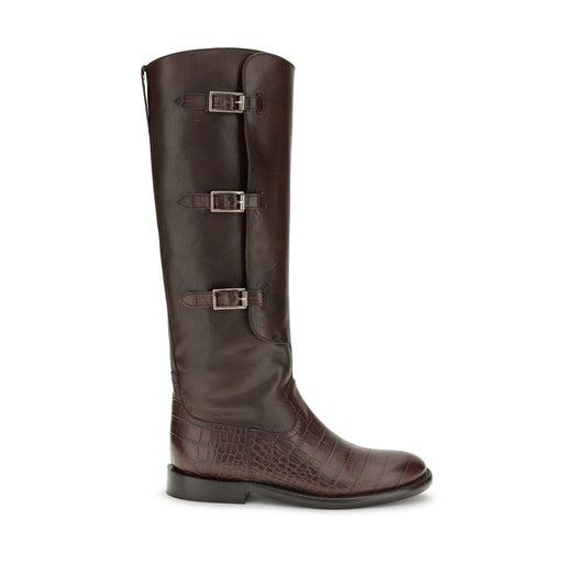 Paris Texas Brown Leather Lace-Up Boots