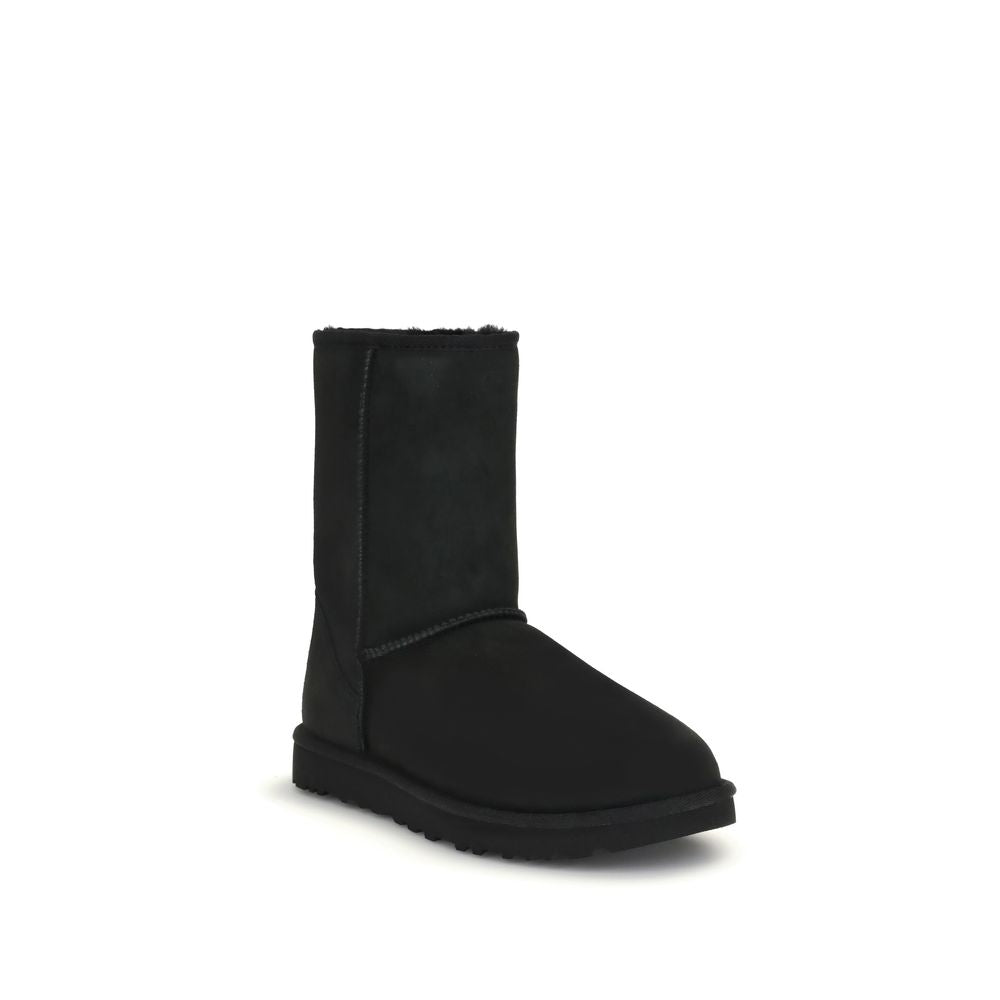 UGG Black Leather Ankle Boots