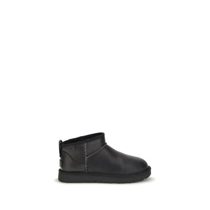 UGG Black Recycled Leather Ankle Boots