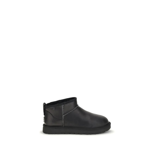 UGG Black Recycled Leather Ankle Boots
