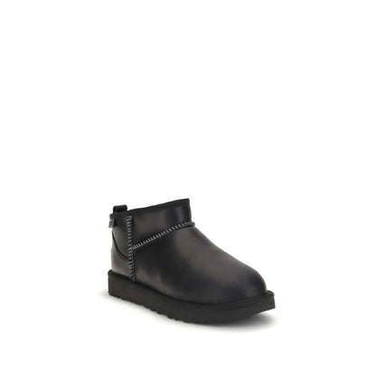 UGG Black Recycled Leather Ankle Boots