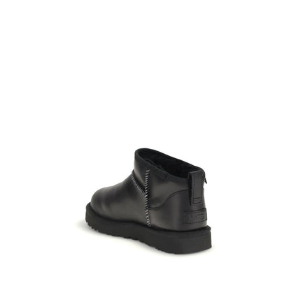 UGG Black Recycled Leather Ankle Boots