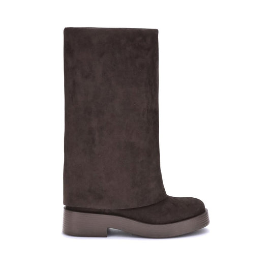 Casadei Brown Polyester Flat Boots