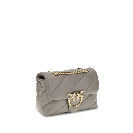 PINKO Gray Calf Leather Bos Taurus Shoulder Bag