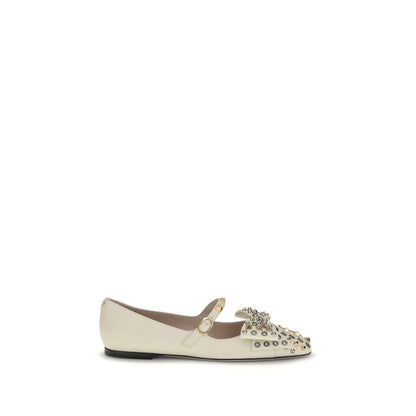 Valentino Garavani Cream Goatskin Ballet Flats