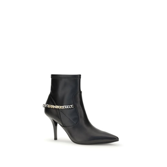 PINKO Black Calf Leather Bos Taurus Ankle Boots