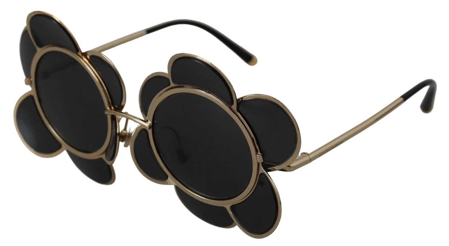 Dolce & Gabbana DG2201 Black Lens Gold Frame LIMITED EDITION Sunglasses