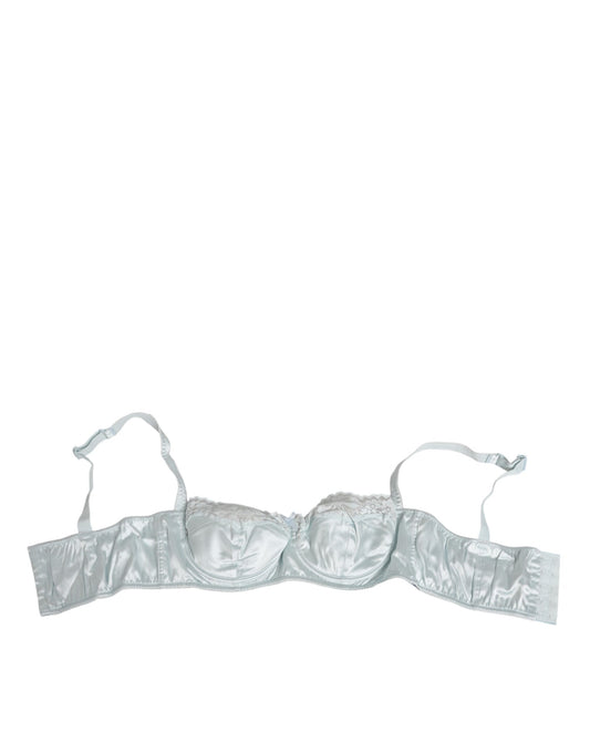 Dolce & Gabbana Light Blue Silk Semi-Padded Balconette Underwear