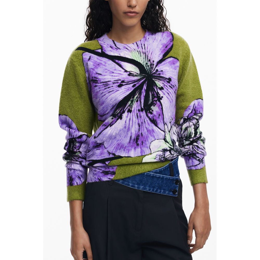 Desigual Purple Elastane Sweater