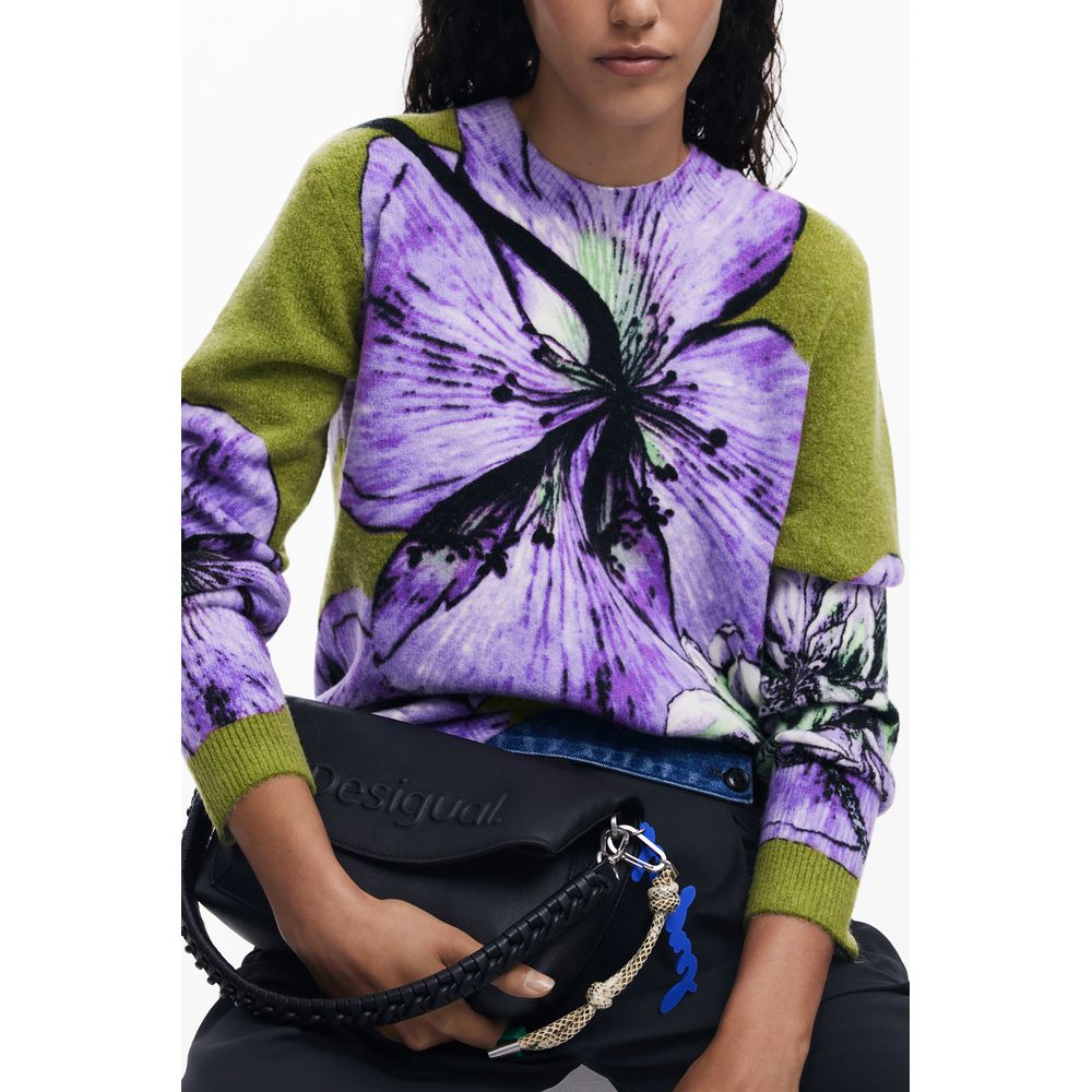 Desigual Purple Elastane Sweater