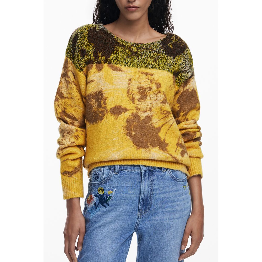 Desigual Yellow Wool Sweater