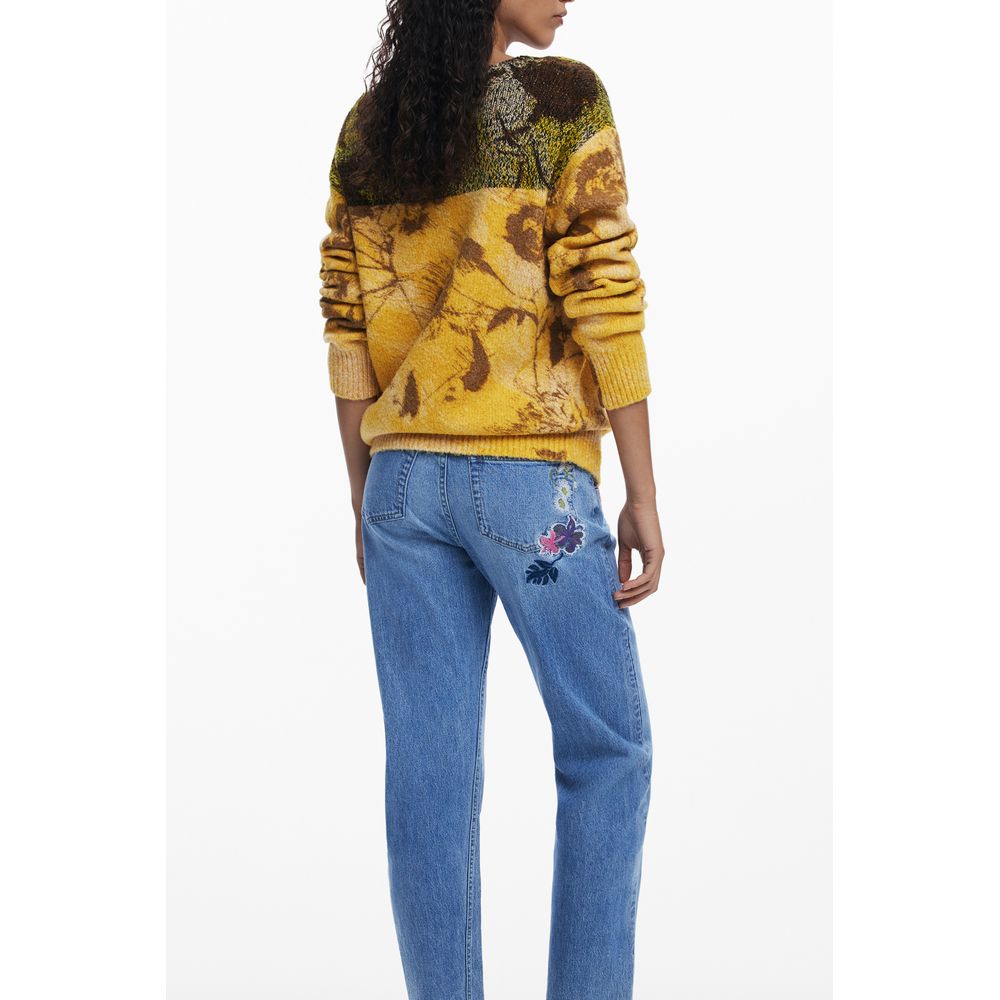 Desigual Yellow Wool Sweater