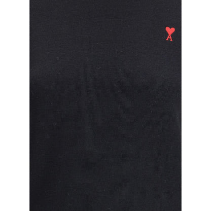 Ami Paris Black Merino Wool Turtleneck