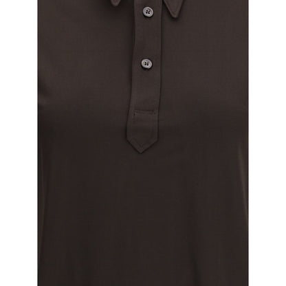 Margiela Brown Viscose Polo Shirt