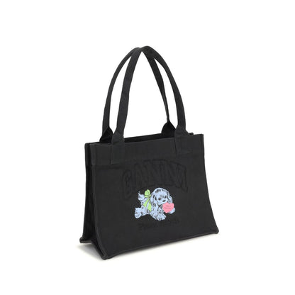Ganni Black Cotton Shoulder Bag