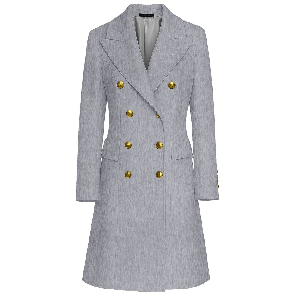 Made in Italy Gray Wool Women Coat