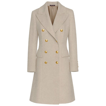 Made in Italy Beige Wool Women Coat