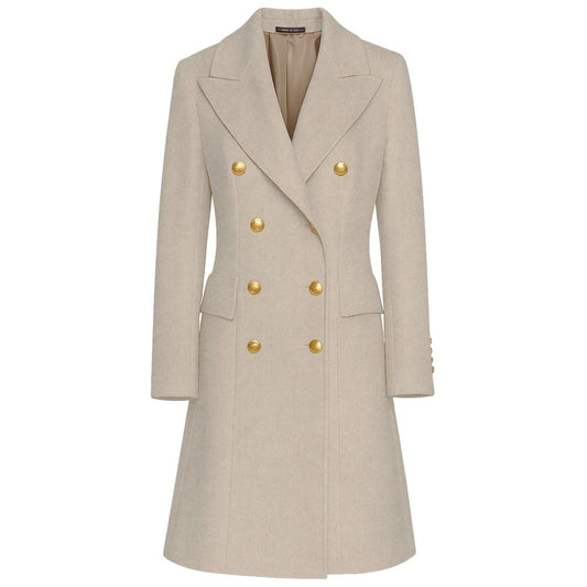 Made in Italy Beige Wool Women Coat