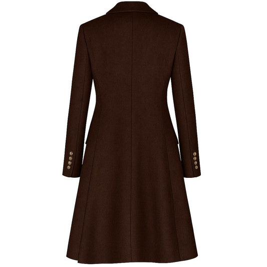 Made in Italy Brown Wool Women Coat