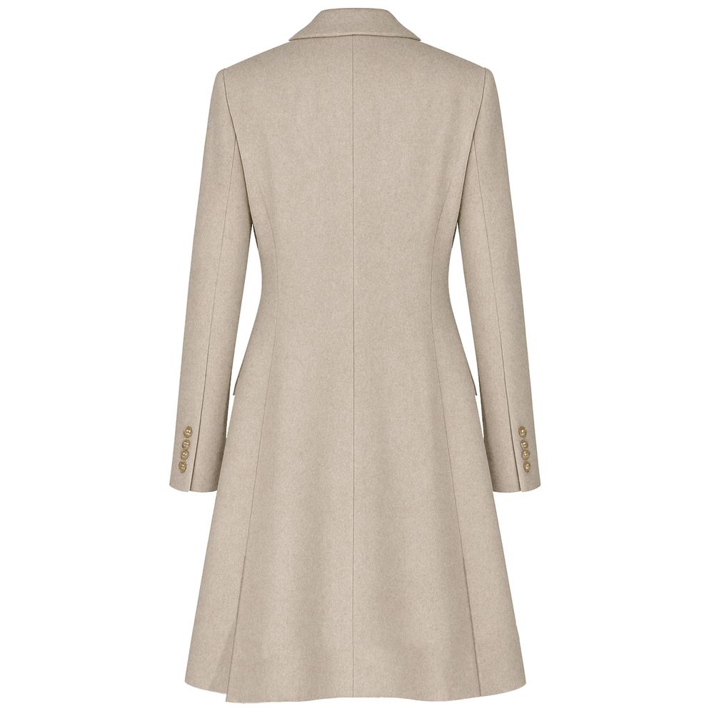 Made in Italy Beige Wool Women Coat