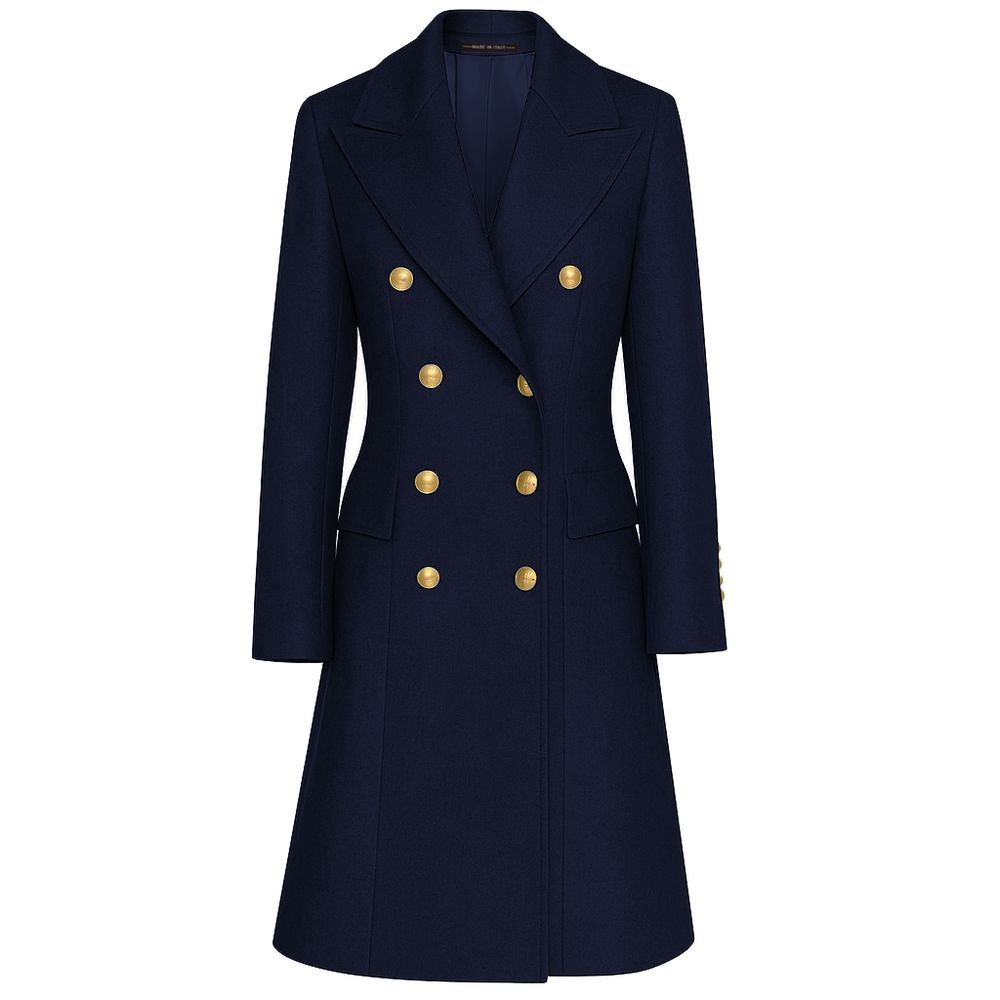 Made in Italy Blue Wool Women Coat