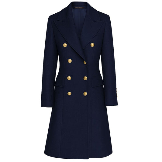 Made in Italy Blue Wool Women Coat