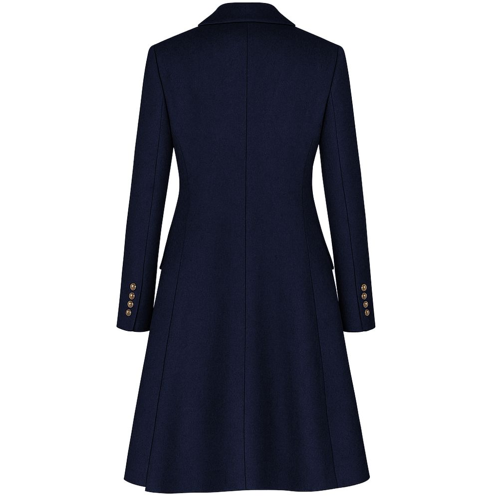 Made in Italy Blue Wool Women Coat