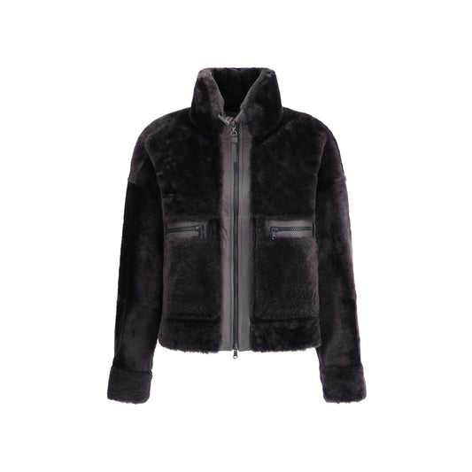 Brunello Cucinelli Black Leather Coat