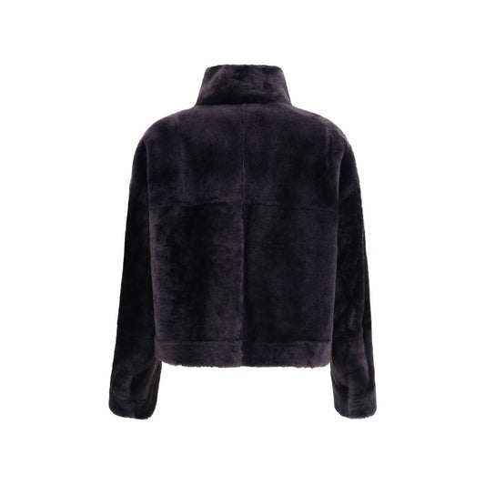 Brunello Cucinelli Black Leather Coat