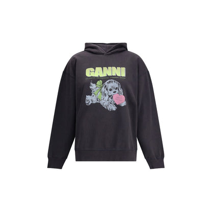 Ganni Black Cotton Sweatshirt