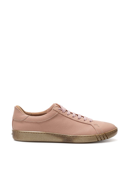 Bally Pink Leather Low Top Sneakers
