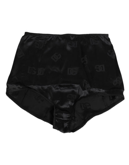 Dolce & Gabbana Black Silk Stretch High Waist Girdle Underwear