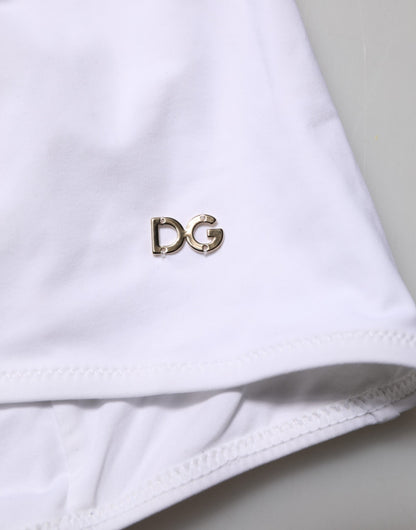 Dolce & Gabbana White Padded Balconette One Piece Swimwear