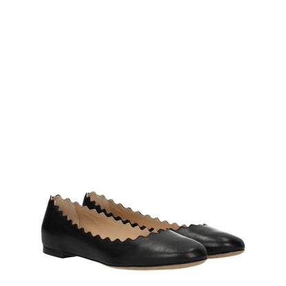 Chloé Black Leather Ballet Flats