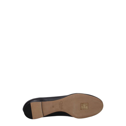 Chloé Black Leather Ballet Flats