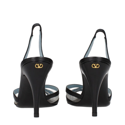 Valentino Garavani Black Leather Pumps