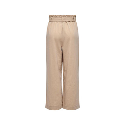 Only Beige Viscose Casual Pants