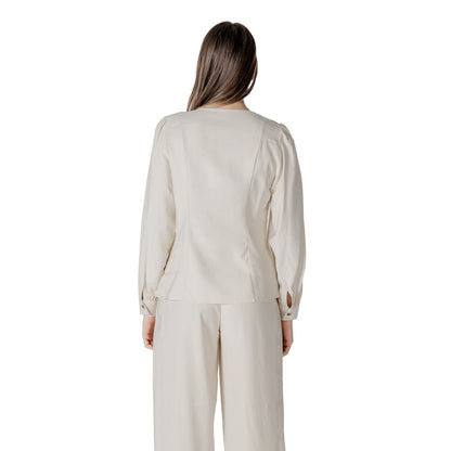 Vila Clothes Cream Viscose Top