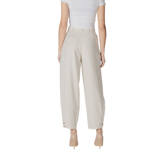 Vila Clothes Cream Viscose Pant