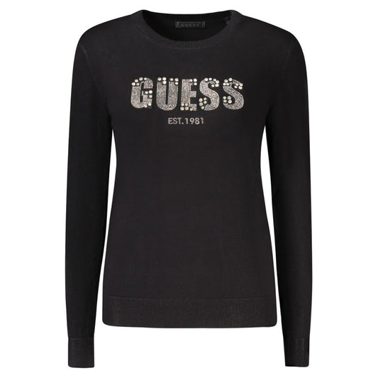 Guess Jeans Black Viscose Women Sweater