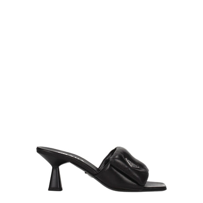 Prada Black Leather Platforms