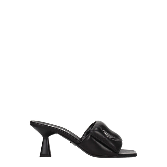 Prada Black Leather Platforms